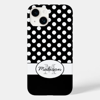 Schattig zwart wit polka stippen retro patroon Mon Case-Mate iPhone 14 Hoesje