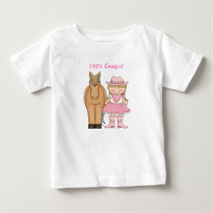 Schattige 100% Cowgirl en Horse Baby T-shirt