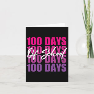 Schattige 100 dagen van school retro gradiënt 100e kaart
