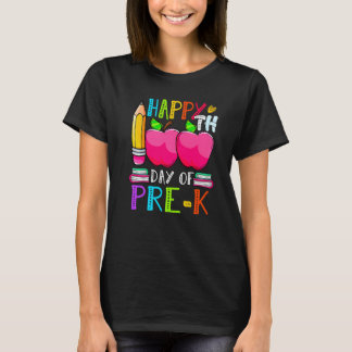Schattige 100ste dag van School Leraar Kind Gelukk T-shirt