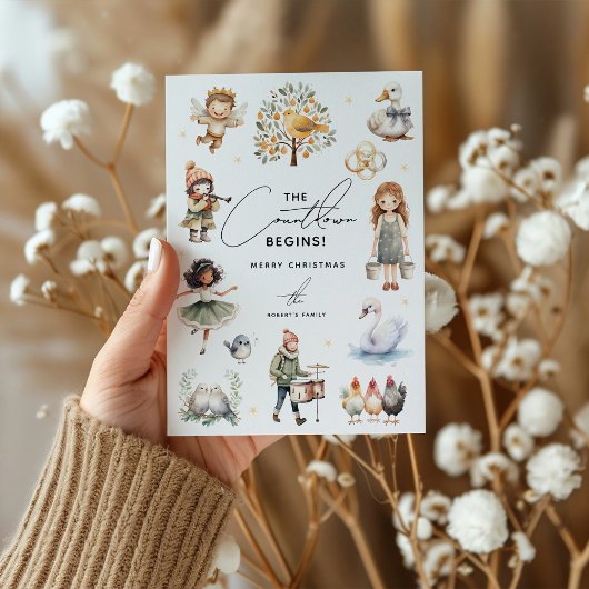 Schattige 12 dagen van Kerst  Feestdagenkaart