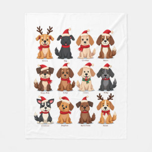 Schattige 12 Honden Xmas Grappige Hondenliefhebber Fleece Deken