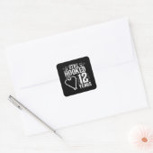 Schattige 12e verjaardag koppels getrouwd 12 jaar vierkante sticker (Envelop)