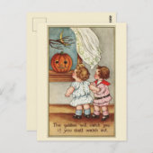 Schattige 1916 kinderen |  Halloween Briefkaart (Voorkant / Achterkant)