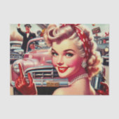 Schattige 1950s Meisje Tissuepapier (Voorkant)