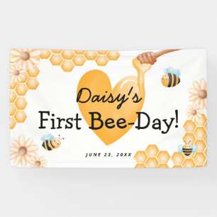 Schattige 1e Bij-dag! Eerste verjaardag Spandoek
