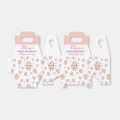 Schattige 1e Verjaardag Pinguïn Ballerina Roze Fee Bedankdoosjes (Uitgevouwen)