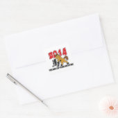 Schattige 2014 Jaar van het Paard Vierkante Sticker (Envelop)