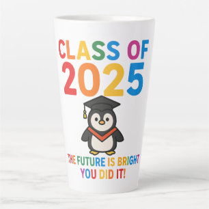Schattige 2025 Penguin Afstuderen Latte Mok