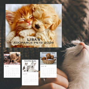 Schattige 2026 Huisdierkalender Met Naam Kalender