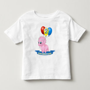 Schattige 2e Verjaardag Meisje Roze Baby Tricerato Kinder Shirts