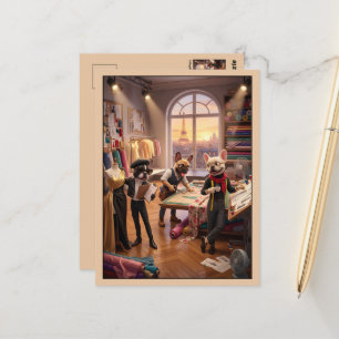 Schattige 3D antropomorfe Franse Bulldog Briefkaart