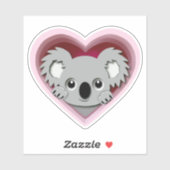 Schattige 3d Hart Koala Beer Liefde Sticker (Vel)