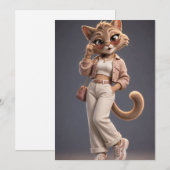 Schattige 3D Kat Kaart (Voorkant / Achterkant)