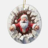 Schattige 3d Kerstman Keramisch Ornament (Links)