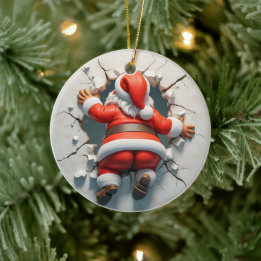 Schattige 3d Kerstman Keramisch Ornament