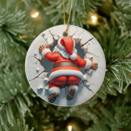 Schattige 3d Kerstman Keramisch Ornament