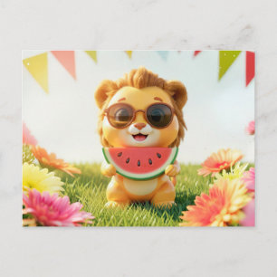 Schattige 3D Leeuw Zodiac Leeuw Briefkaart
