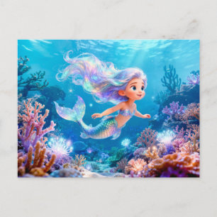 Schattige 3D Maagd Zodiac Zeemeermin Briefkaart