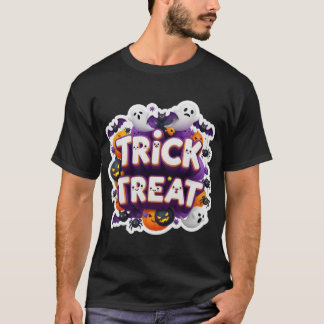 Schattige 3D Trick-or-Treat Halloween-afbeelding m T-shirt