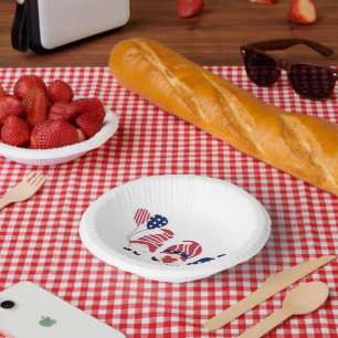 Schattige 4 juli Gnomes & Balloons Matching 7-in Papieren Kommen