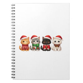 Schattige 4 Kerstkatten - Kerstkattenontwerp Notitieboek