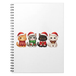 Schattige 4 Kerstkatten - Kerstkattenontwerp Notitieboek