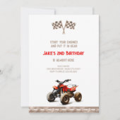 Schattige 4 Wheeler Bike Verjaardagsuitnodiging Kaart (Voorkant)