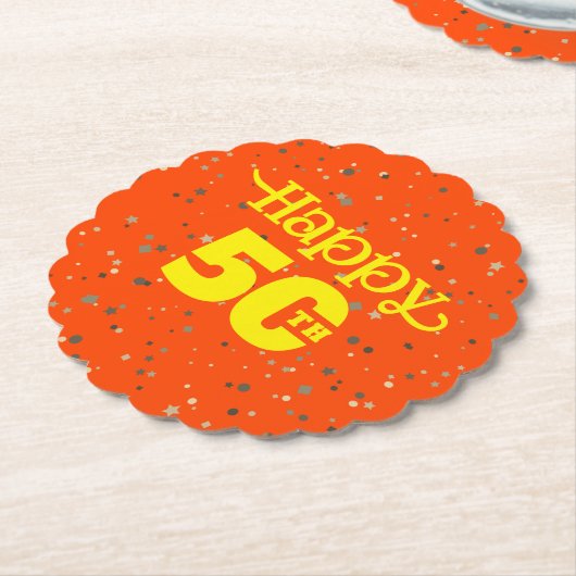 SCHATTIGE 50 jarig Kartonnen Onderzetters (Gekanteld)