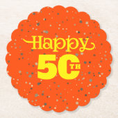 SCHATTIGE 50 jarig Kartonnen Onderzetters (Voorkant)