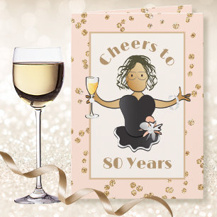 Schattige 80ste verjaardag Proost op 80 Glitter Gl Kaart