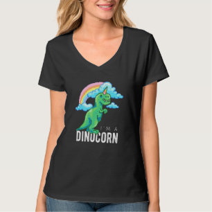 Schattige 8-Bit Dinocorn Dinosaurier Eenhoorn Pale T-shirt