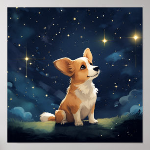 Schattige Aaiende Pembroke Corgi Poster