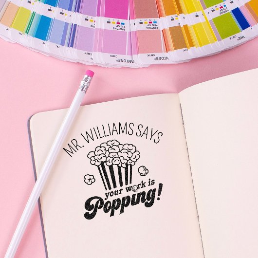 Schattige aangepast gepersonaliseerd lerarengesche 	rubberstempel