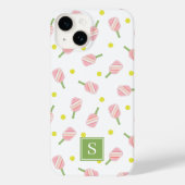 Schattige Aangepast Monogram Pickleball Pattern Case-Mate iPhone Case (Achterkant)
