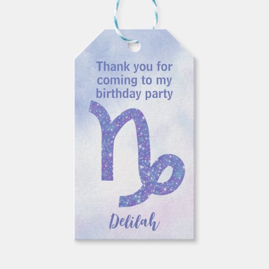 Schattige Aangepast Steenbok Astrologie Teken Cadeaulabel (Voorkant)