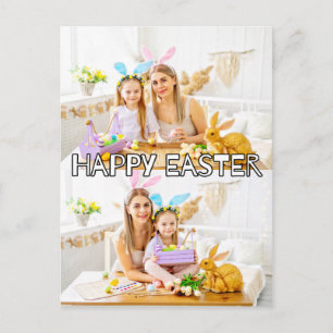 Schattige aangepaste 2-foto's Familie Gelukkig Pas Briefkaart
