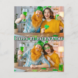 Schattige Aangepaste 2-foto's Feestelijke St Paddy Briefkaart