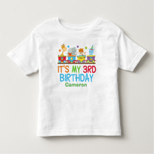 Schattige aangepaste circus diertrein 3e verjaarda kinder shirts