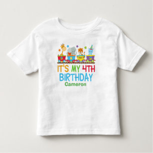 Schattige aangepaste circus diertrein 4e verjaarda kinder shirts