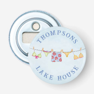 Schattige Aangepaste Familie Whimsical Meerhuis Button Flesopener