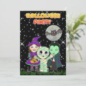 Schattige aangepaste Halloween uitnodiging (Staand voorkant)