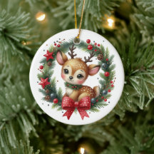 Schattige aangepaste hertenkerstkrans