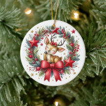 Schattige aangepaste hertenkerstkrans