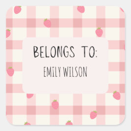 Schattige aangepaste naamlabel vierkante sticker