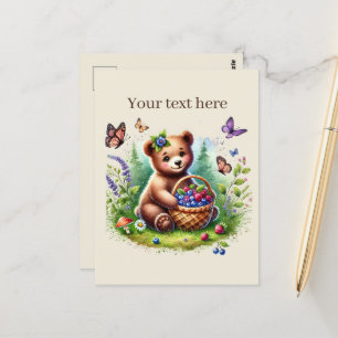Schattige aanpasbaar dierenvrienden beer briefkaart