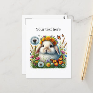 Schattige aanpasbaar dierenvrienden konijn briefkaart