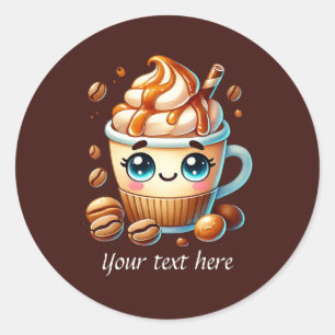 Schattige aanpasbare bedrijfs-Coffee Ronde Sticker