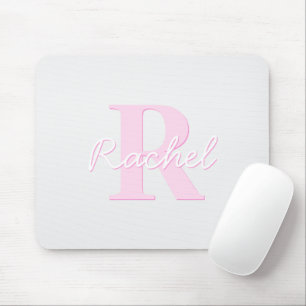 Schattige aanpasbare monogram Roze ombre en grij Muismat