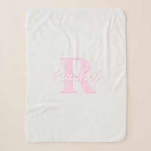 Schattige aanpasbare monogram Roze ombre en grij Sherpa Deken